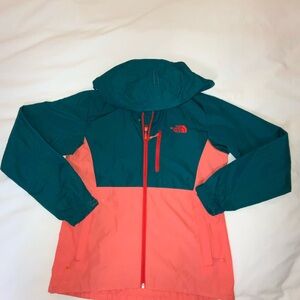 The North Face Mountain Parka Rain Jacket Teal and Coral